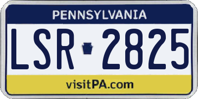 PA license plate LSR2825