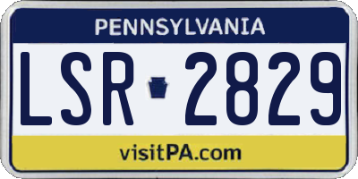 PA license plate LSR2829