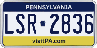 PA license plate LSR2836