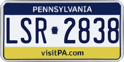 PA license plate LSR2838