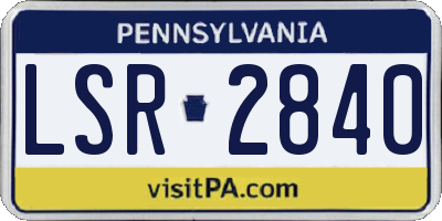 PA license plate LSR2840