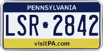 PA license plate LSR2842