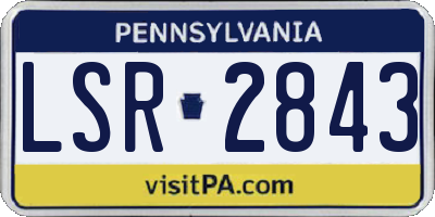 PA license plate LSR2843