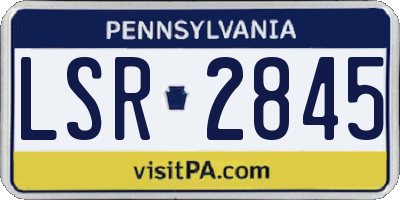 PA license plate LSR2845
