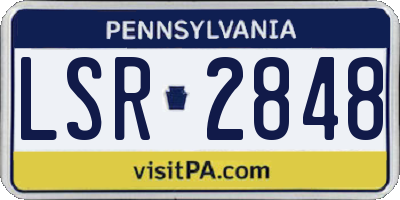 PA license plate LSR2848