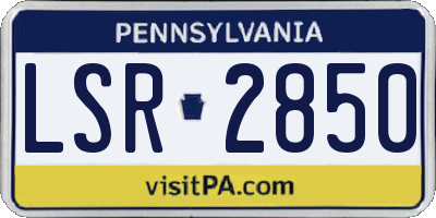 PA license plate LSR2850