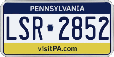 PA license plate LSR2852
