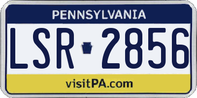 PA license plate LSR2856