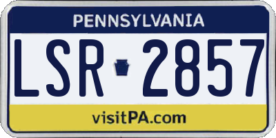 PA license plate LSR2857