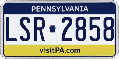 PA license plate LSR2858