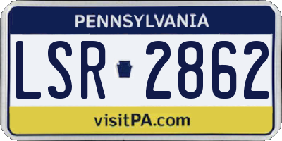 PA license plate LSR2862