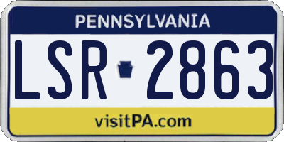 PA license plate LSR2863