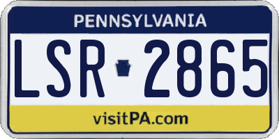 PA license plate LSR2865