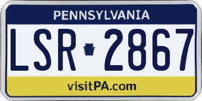 PA license plate LSR2867