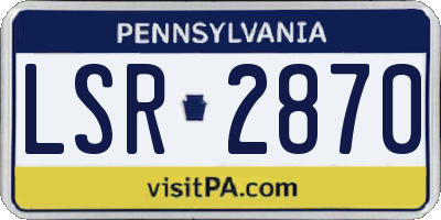 PA license plate LSR2870