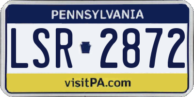 PA license plate LSR2872