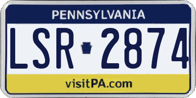 PA license plate LSR2874
