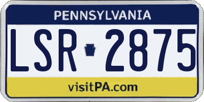 PA license plate LSR2875