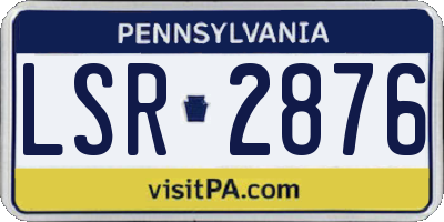 PA license plate LSR2876
