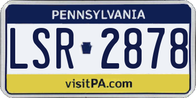 PA license plate LSR2878
