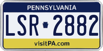 PA license plate LSR2882
