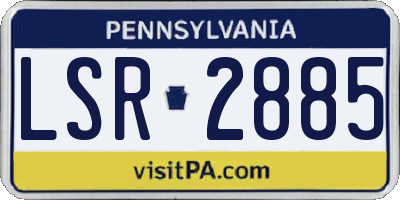 PA license plate LSR2885
