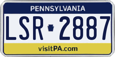 PA license plate LSR2887