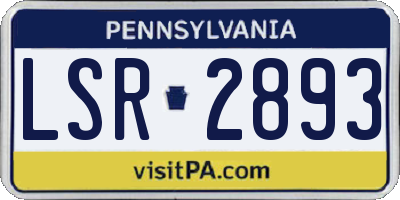 PA license plate LSR2893