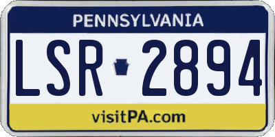 PA license plate LSR2894