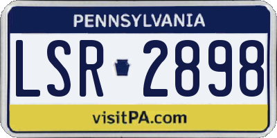 PA license plate LSR2898
