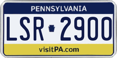 PA license plate LSR2900