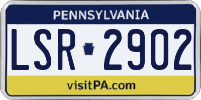 PA license plate LSR2902