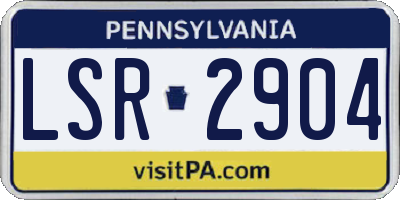 PA license plate LSR2904