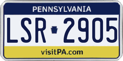 PA license plate LSR2905