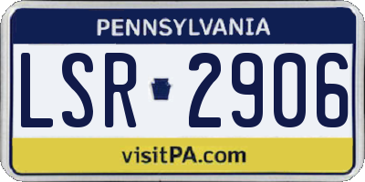 PA license plate LSR2906