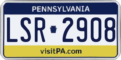 PA license plate LSR2908
