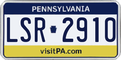 PA license plate LSR2910
