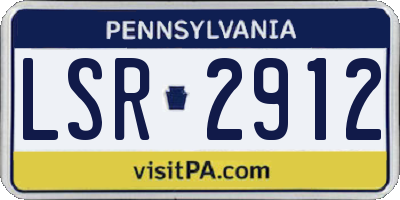 PA license plate LSR2912
