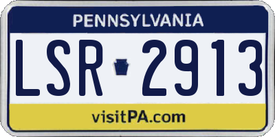 PA license plate LSR2913
