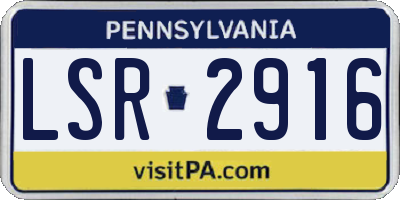 PA license plate LSR2916