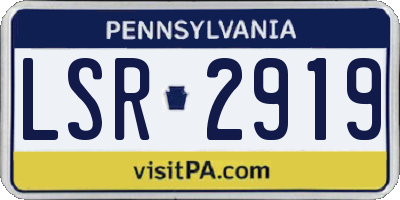 PA license plate LSR2919