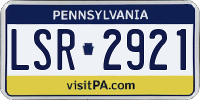 PA license plate LSR2921
