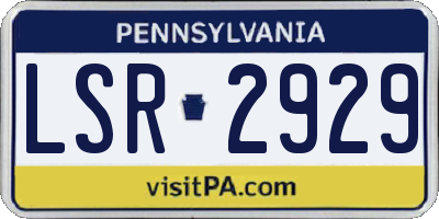 PA license plate LSR2929