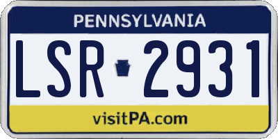 PA license plate LSR2931