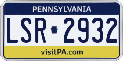 PA license plate LSR2932