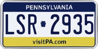 PA license plate LSR2935