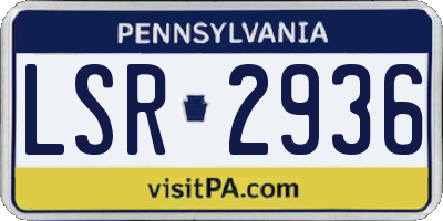 PA license plate LSR2936