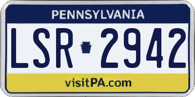 PA license plate LSR2942