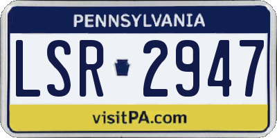 PA license plate LSR2947