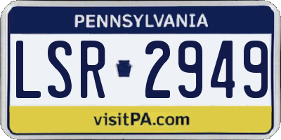 PA license plate LSR2949